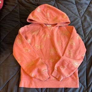 SO Pink Hoodie with Gold Butterfly‎ Print